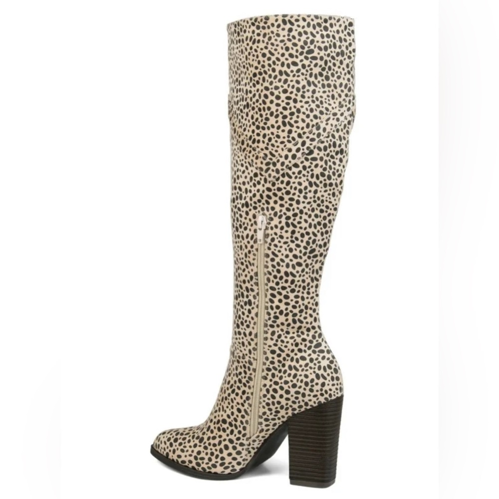 NWOB Journee Kyllie Wide Calf Boots Color:Light Brown/Black Cheetah Print 7.5WC - Picture 9 of 13